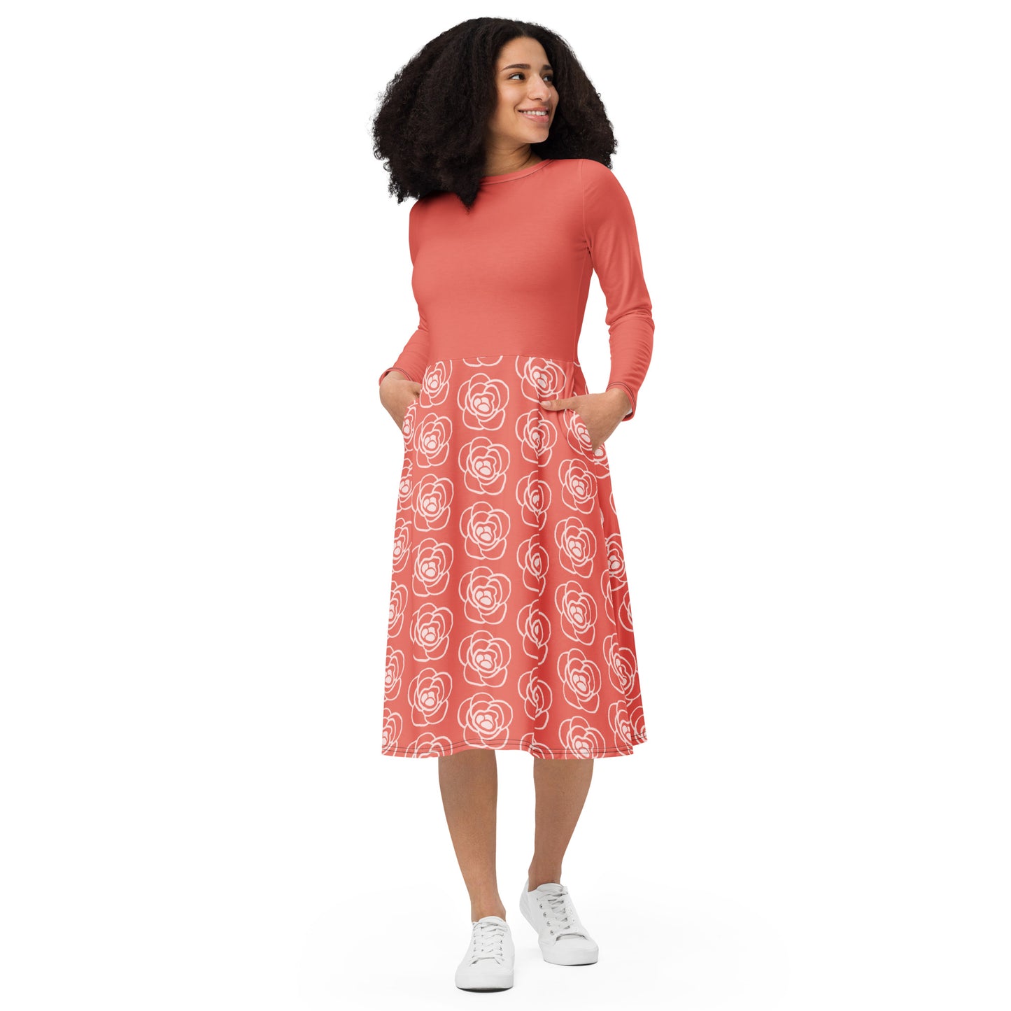 Pink Rose midi dress